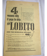 1960 Two sided Africa Ad Lobito &amp; Benguela Railway &amp; Massey-Ferguson - $8.99