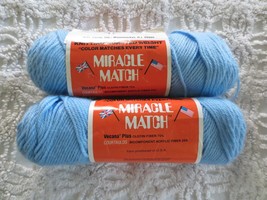 2 - 4 Oz. Skeins M.H. Yarns Miracle Match Olefin/Acrylic Worsted Med. Blue Yarn - £6.12 GBP