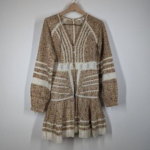 Veronica Beard Addilyn Floral Crochet Lace Trim Mini Dress Stone Size 0 XS NWT - £141.20 GBP