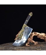 HANDMADE FORGED HQ CARBON STEEL BONE CHOPPING CLEAVER KNIFE DRAGON PHOEN... - $5,314.49 MXN