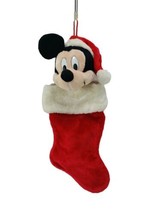 Disney Mickey Mouse Christmas STOCKING 20&quot; Plush 3-D Red White Santa Hat... - $25.25