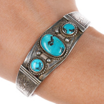 Authenticity Guarantee

6&quot; c1930&#39;s Navajo ingot silver cuff bracelet with thr... - $930.35