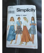 Simplicity Sewing Pattern Layered Peasant Twirl Skirt 7520 Womens sizes ... - £13.54 GBP