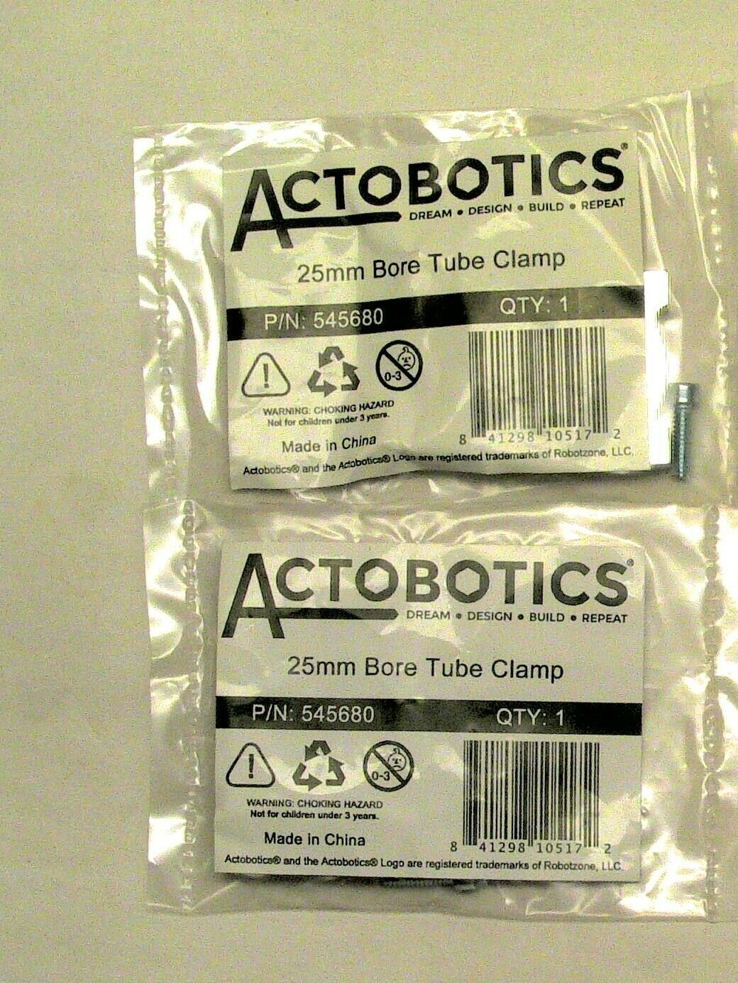 2-pack NEW Actobotics 545680 25mm Bore Side Tapped Clamping Mount - $10.95