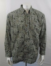 Field &amp; Stream Green Fishing Theme Long Sleeve Button Down Men&#39;s Shirt Size L - £8.44 GBP