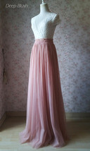 Peach Pink Long Tulle Skirt Outfit Bridesmaid Custom Plus Size Tulle Maxi Skirts image 7