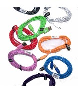 5 CORDS ANDROID CLOTH CABLE  BULK LOT cell accessory micro usb NEW PHONE... - $362.22 MXN