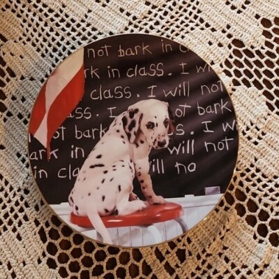 Hamilton Collection ~ Comical Dalmatians Plate 0333B ~ I Will Not Bark In Class Item image 3