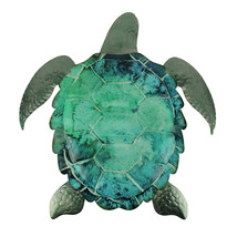 Green Ocean Metal Coastal Art Sea Turtle Wall Sculpture - $39.59