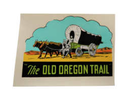The Old Oregon Trail Luggage Sticker Indian Arts &amp; Crafts NOS Car Decal ... - £10.21 GBP