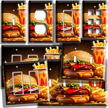 Burger And Fries Light Switch Outlet Wall Plate Fast Food Cafe Kitchen Art Decor - £7.47 GBP+