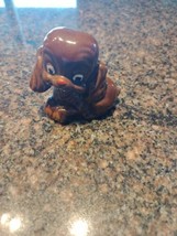 Vintage MCM Redware Dog Figurine Big Eyes Japan Red Pottery?   - $19.81