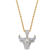 Hip hop Pendant with zircon head Necklace - $13.98
