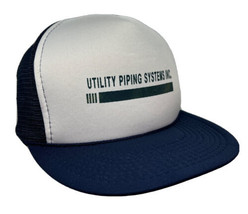 Vintage Utility Piping Systems Hat Cap Snap Back Mesh Foam Logo Trucker Mens - £15.81 GBP