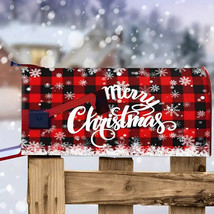 Plaid Merry Christmas Mailbox Cover - Fits Standard Size Mailbox - 18&quot; x... - £5.85 GBP