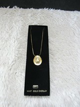 Cowgirl Hat Pendant 14 Kt Gold Overlay 17&quot; Chain Necklace in Executive Gift Box - $14.95