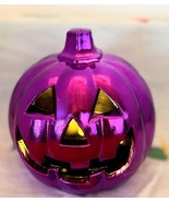 Halloween Purple Lighted Pumpkin 5” Tall 2 AA Batteries Indoor Use Only - $166.06 MXN