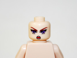 Single Sale Head Angry Purple Eyes female  Minifigure head DIY Block Toys - $2.00