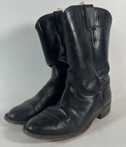 Justin Black Roper Women&#39;s Leather Western Cowgirl Cowboy Boots L3703 SZ 5.5 C - £17.89 GBP
