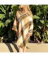 Angie Women&#39;s Plaid Poncho Autumn Colors Handkerchief - One Size - $451.23 MXN