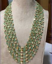 VeroniQ Trends-Multistrand handmade Kundan and Glass Beads Necklace-Gold Plated  - £196.99 GBP
