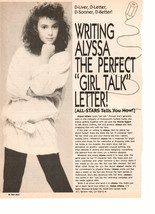 Alyssa Milano teen magzine pinup clipping writting Alyssa the perfect girl lette - £1.19 GBP
