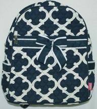 NGIL OTG2828NY Color Navy and White Quilted Microfiber Backpack Geometric Design image 1