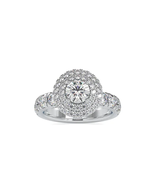 Christy Stone Halo Diamond White MoissaniteGold Ring - €778,00 EUR