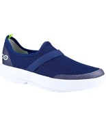 Oofos Womens 8 Walking Shoes Blue White OOmg Low Mesh Slip On Breathable - $40.19