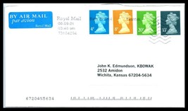 Great Britain Air Mail Cover - Taunton To Wichita, Kansas Usa O1 - £2.36 GBP