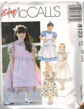 8123 McCalls Sewing Pattern Uncut Girls Dress Pinafore Size 6 7 8 - £7.81 GBP