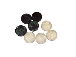 Vintage Backgammon Set Faux Leather Case Marbled Swirl Green White Pcs image 5