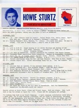 Howie Sturtz for State Senator Flyer Neillisville Wisconsin 1978 - £17.35 GBP