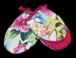 2 Tommy Bahama Colorful Tropical Rubber Dots Quilted Inside Mini Oven Mi... - £19.97 GBP
