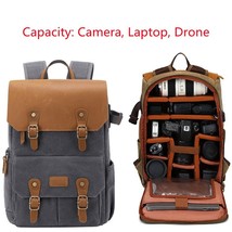M471 Men Camera Backpack Usb Large Camera Bag Waterproof Waxed Canvas Rucksack P - £132.33 GBP