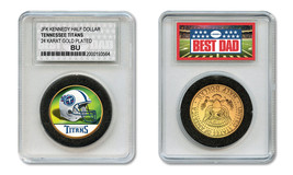 TENNESSEE TITANS NFL *GREATEST DAD* JFK 24KT Gold Clad Coin SPECIAL LTD.... - £8.13 GBP