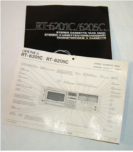 Sharp Optonica Model RT-6201C / 6205C Operation Manual With Wiring Diagram - £6.80 GBP