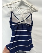 Merona Tankini Top Bathing Suit Navy Blur White Nautical S - $23.04 CAD