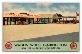 Wagon Wheel Trading Post Shell Gas Station Separ NM Linen Postcard V13 - £17.96 GBP