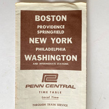 1970 Penn Central Railroad Passenger Train Boston NY DC Schedule Time Table - $8.99