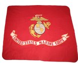 B USMC Marines Marine Corps Eagle Globe 50x60 Red Polar Fleece Blanket T... - £19.88 GBP