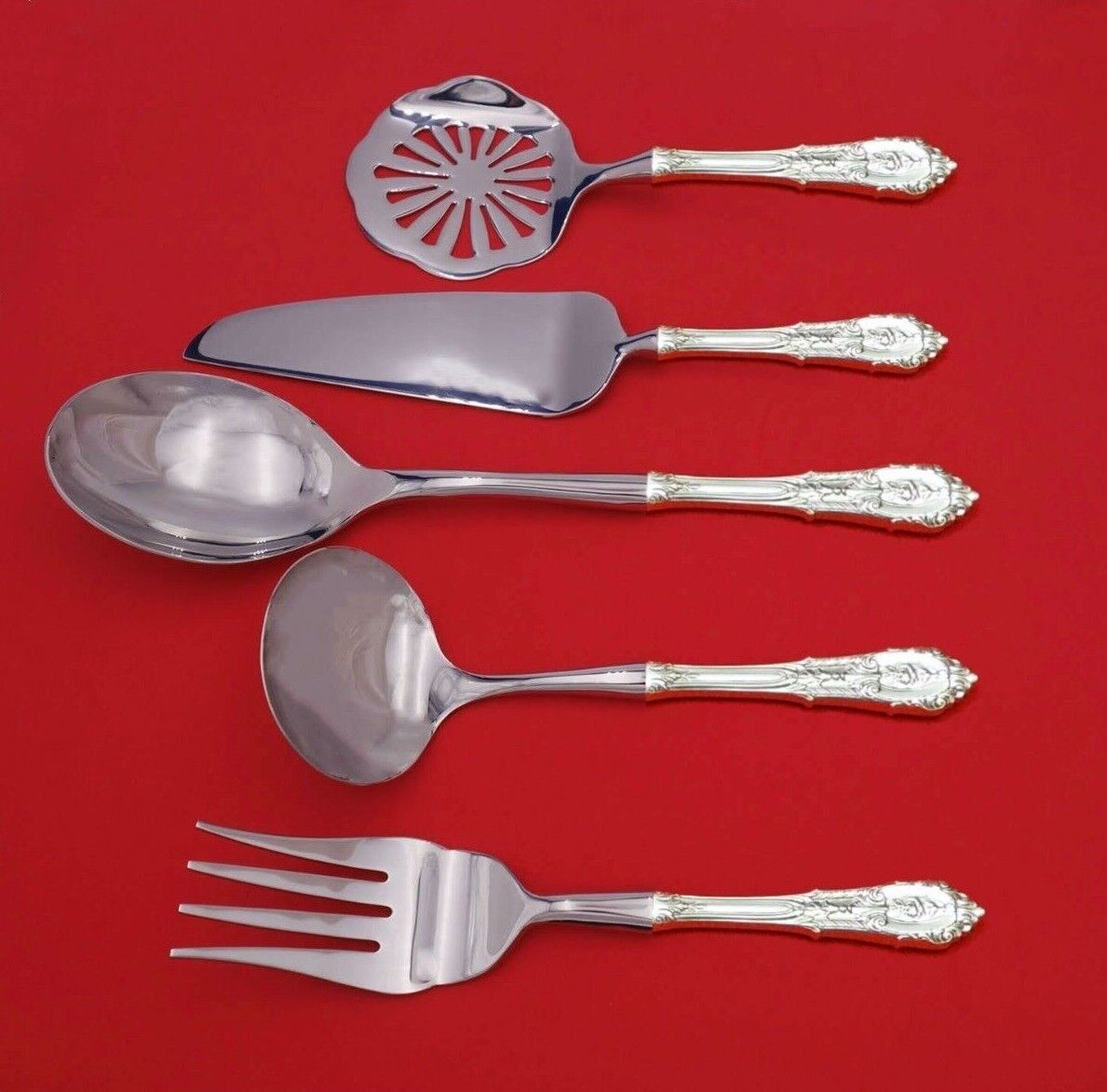 Primary image for Rose Point by Wallace Sterling Silver Thanksgiving Serving Set 5pc HH WS Custom