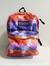 NWT JANSPORT Tie-Dye Superbreak School Backpack Pink Purple Orange Padded - £19.06 GBP