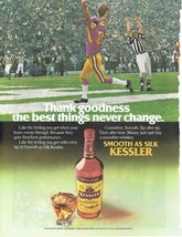1978 KESSLER WHISKY Print Ad Football Touchdown 8.5&quot; x 11&quot; - £15.17 GBP