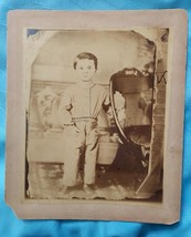 Early Primitive 1850&#39;s Beaufort,South Carolina of  Boy with Odd Mirror and Chair - £54.71 GBP