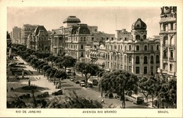 Vtg Postcard 1920s rio De Janeiro Brazil Avenida rio Brando UNP - £12.14 GBP