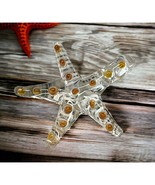 Vintage Starfish Pendant Clear Acrylic Orange Dots Beach Ocean Sea Life - £7.85 GBP