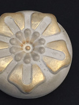 Concrete Paperweight - Plumeria - Gold Highlights A - £14.14 GBP