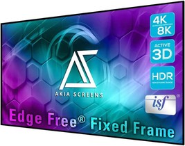 Akia Screens 125 inch Edge Free Fixed Frame Projector Screen 125&quot; Diagonal 16:9 - £253.24 GBP