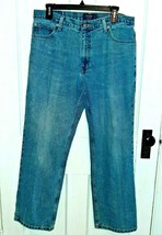 34 x 30 Mens Izod Blue Denim Relaxed Fit Jeans 100% Cotton - £16.86 GBP